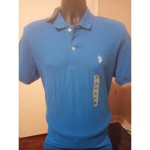 US Polo Assn. NEW Short Sleeve Polo Shirt Mens Medium M Blue Pony Casual Top NWT